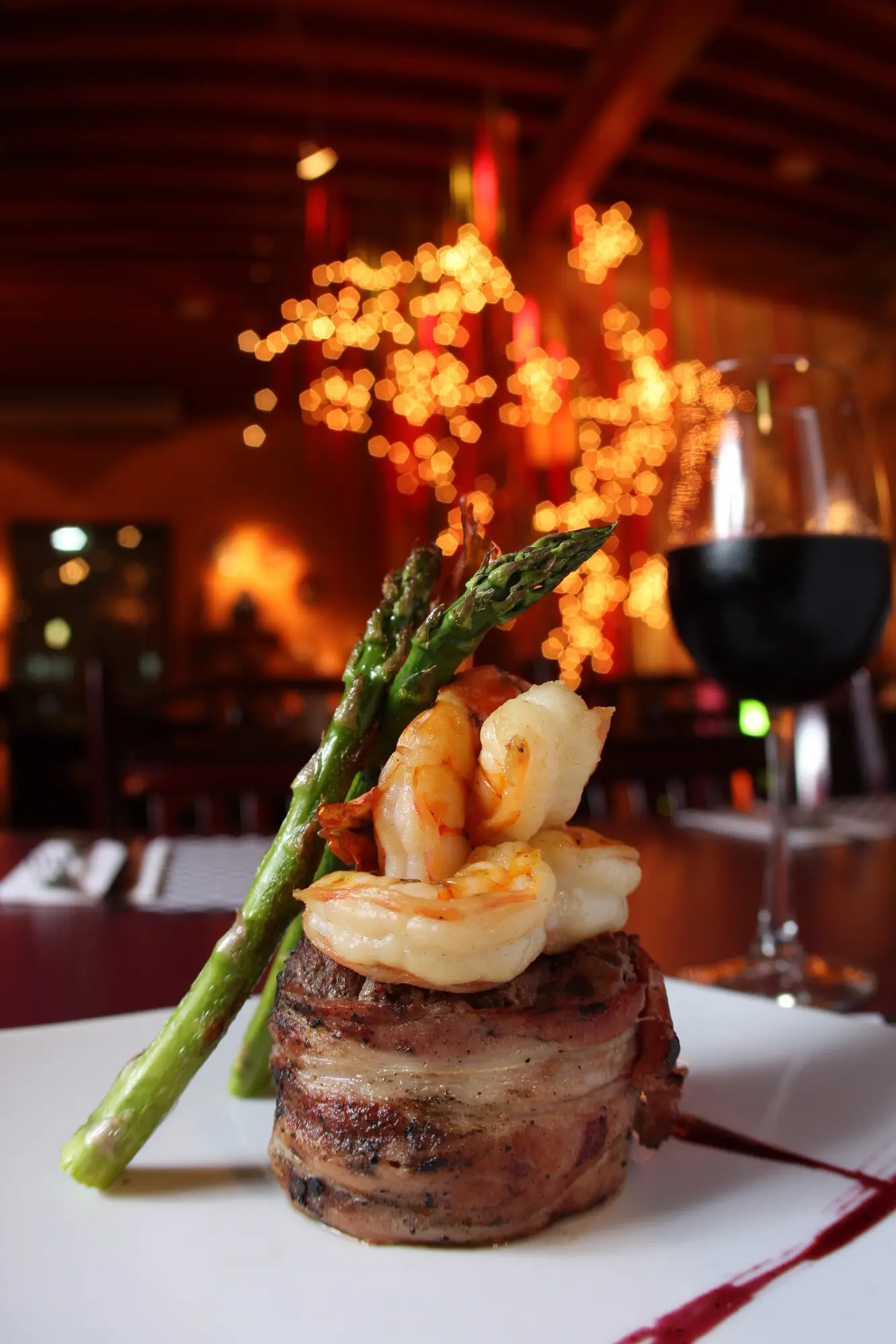 Filet mignon with grilled shrimp